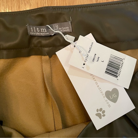 I love Tyler madison- yaelle vegan soft leather ankle pants in taupe. - Picture 2 of 3